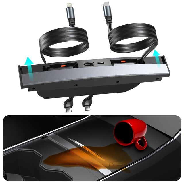 Hot Seller Multi Port 54W Upgraded Docking USB Hub for Tesla Model 3/Y Center Console Fast Charger Interior Accessories