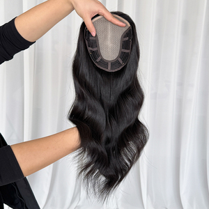 Topper de Cabello Natural de Color Natural 6.5*7" con Base de Seda Tejida, Topper de Cabello Humano Real Premium para Cabello Fino y con Pérdida de Volumen - Product Image 6