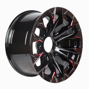 Meilleure vente de roue de voiture de haute qualité 9J * 20 ET 28 78.1 <span class=keywords><strong>6</strong></span>*139.7 ROUGE et NOIR roue de voiture de tourisme - Product Image 1