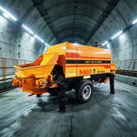Pompe à béton portable sur remorque, machine de transfert de béton mobile pour le coulage de béton sur chantier