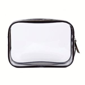 New Clear Pvc Toiletry Fashion Thread Pattern Luxury High Quality Cosmetic <b>Makeup</b> Bag With Zipper - Product Image 4