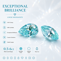 Moissanite en forme de goutte d'eau, 0,5-6 carats, bleu marine naturel, certifiée GRA, créée en laboratoire, vente en gros, en stock, prête à être montée, bijoux fins