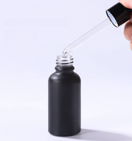 Flacon d'huile essentielle noir mat givré 10ml 20ml 30ml 50ml, flacon compte-gouttes en verre noir avec bouchon compte-gouttes noir