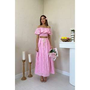 Ensemble 2 pièces Gipel rose en gros, short au-dessus du genou pour tenues de bureau été et automne - Product Image 4