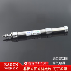 BAOCN กระบอกสูบขนาดเล็ก CDJ2B12 15-40 แบบสองจังหวะ สแตนเลส พร้อมเกลียวเชื่อมต่อ - Product Image 5