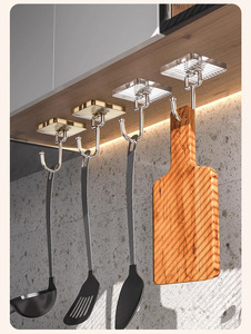 Light Luxury Modern Stylish Plastic Stainless Steel Adhesive Adjustable Wall <strong>Hooks</strong> Eco-Friendly Waterproof for <strong>Tools</strong> <strong>Hooks</strong> - Product Image 5