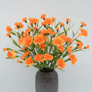 Bouquet d'œillets artificiels Dongchen Crafts, orange, à tige unique, fleurs pour vase, décorations de salon, arrangements floraux - Product Image 1