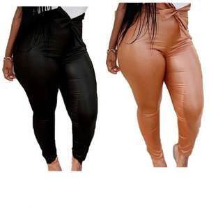 Leggings en cuir taille basse pour femme, pantalon sexy, push up, fitness, décontracté - Product Image 2