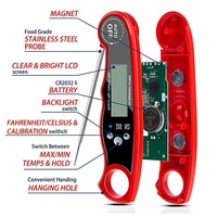 Termometer Daging Digital Lipat Tahan Air Berbahan Plastik OEM untuk BBQ, Memanggang, dan Memasak, dengan Layar LCD Backlit dan Akurasi 1°C