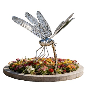 Escultura de Libélula Personalizada en Acero Inoxidable - Decoración de Jardín para Exteriores OEM/ODM para Paisajismo de Parques y Zoológicos - Product Image 1