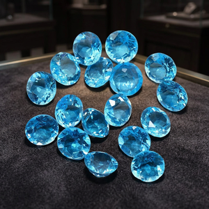Topaze bleue suisse naturelle 6x6 MM, taille radiant, facettée, pierre précieuse en vrac, directement du fabricant indien pour la vente en gros de bijoux - Product Image 4