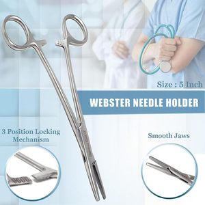 A2ZSCILAB Juego de 5 Instrumentos Quirúrgicos Veterinarios de Acero Inoxidable: Portaagujas, Tijeras, Pinzas Hemostáticas, Pinzas de Presión - Product Image 6