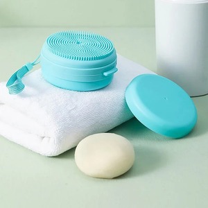 Cepillo de Baño de Silicona, Esponja Exfoliante para Ducha, Caja de Jabón, Cepillo Limpiador de Silicona, Herramienta de Masaje, Cepillos de Baño - Product Image 5