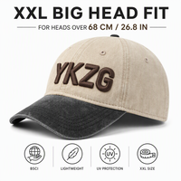 Casquette de baseball YKZG XXL pour grandes têtes, 68 cm, coupe profonde, style Dad Hat, 100 % coton, vierge, personnalisable avec logo, vente en gros