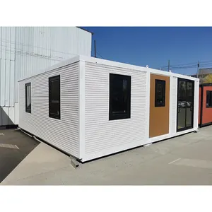 Rumah kontainer atap datar portabel, rumah cangkang Modular mewah 2 kamar tidur Modern Mobile 2 Kamar Tidur