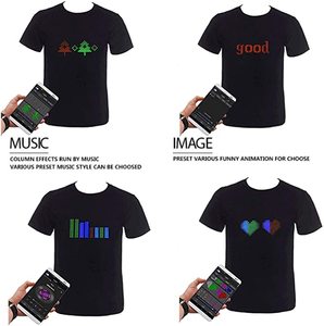 Ứng dụng thông minh lập trình ánh sáng lên Led T-shirt DIY sáng màn hình t Áo sơ mi cho Đảng cán tin nhắn sáng LED ánh sáng lên T-Shirt - Product Image 3