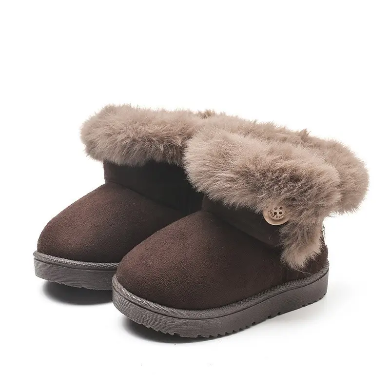 Winter mode Hot Sale Leder Pelz Babys chuhe Phantasie Baby Mädchen Schuhe Winters chuhe Weiche Babys tiefel