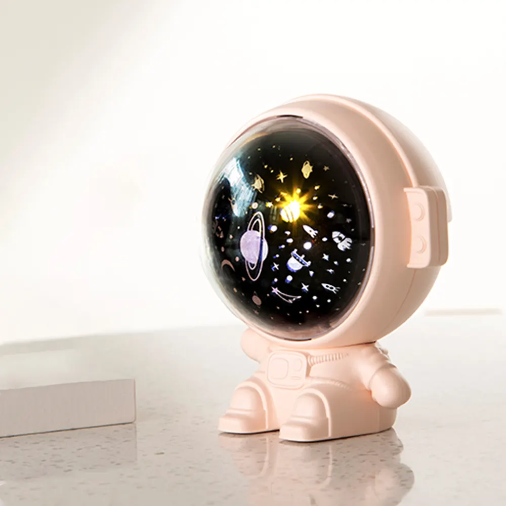 Rechargeable 1200 mAH music LED astronaut projector night light with 3 different projection patterns