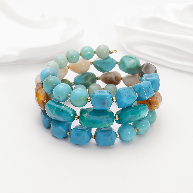 Blue shaped bead bracelet-RS140-01