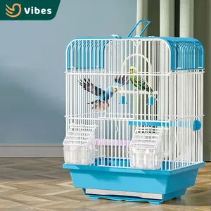 Bulk In Stock Color Random Delivery Cheap Mini Small Bird Parrot Metal Wire Cage With Flattop