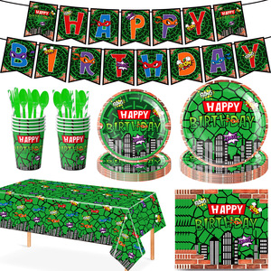 Articles de fête Teenage Mutant Ninja Turtles, décorations d'anniversaire, assiettes en papier, gobelets, nappe, ensemble de 60 à 80 pièces - Product Image 3