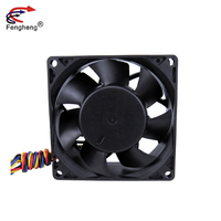 Ventilateur d'échappement 80mm 5500RPM 12V 1A 12W Grand volume d'air Vente directe d'usine Transformateur de puissance Prend en charge les options OEM 24V 5V