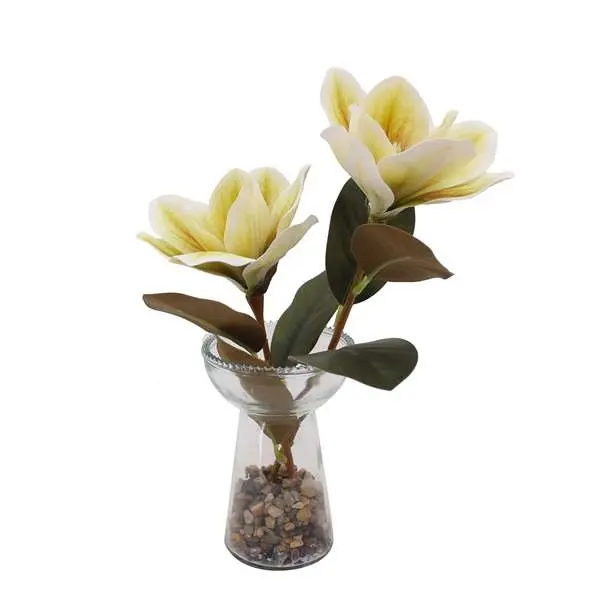 Cina all'ingrosso Display Bonsai Premium giallo personalizzato vero tocco fiori artificiali in vaso san valentino