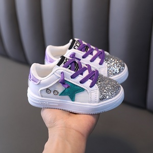 Baskets pour enfants printemps, mode fille, scintillantes et antidérapantes, baskets épaisses pour enfants, chaussures de bébé, baskets de sport décontractées - Product Image 2