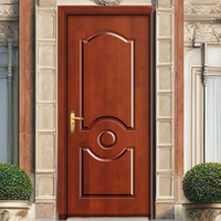 Porte intérieure moderne en bois massif, double, design simple, vente en gros