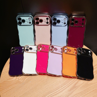 Coque de téléphone antichoc en TPU souple électroplaqué rouge cerise, motif cœur, protection des quatre coins pour 18 Pro Max 10