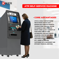 Terminal de paiement tactile en libre-service KER 19'' avec distributeur de cartes ATM, accepteur de pièces et machine de dépôt d'espèces