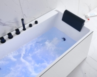 Baignoire de massage moderne écologique de luxe en céramique sur pied avec bain à remous 1 personne intérieure surdimensionnée