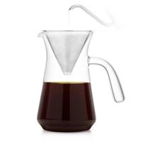 Vente en gros Nouveauté : Cafetière en verre borosilicate transparent avec filtre en acier inoxydable, sans papier, écologique et minimaliste