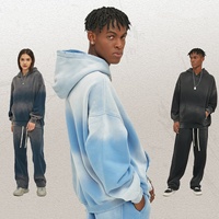 Survêtements bouffants en coton délavé à l'acide vintage pour hommes, ensemble de jogging à capuche, pantalons de survêtement, ensemble deux pièces pour hommes, ensemble à capuche