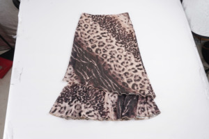 Falda lápiz ajustada con estampado de leopardo, transpirable, de cintura natural, con estampado digital sexy, vintage, transparente y con capas, para mujer. - Product Image 2