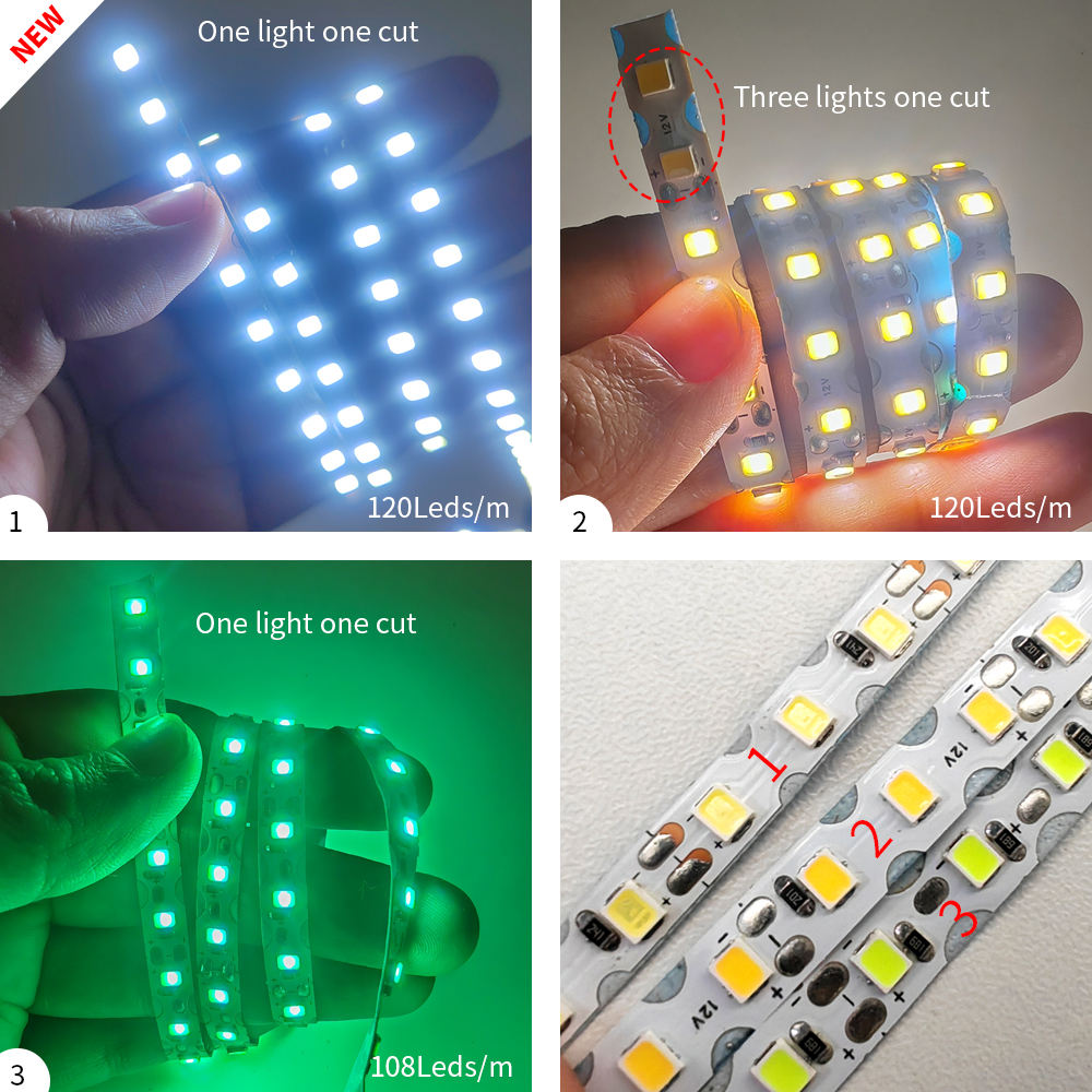 2025 New Style S Shape DC12V Free Cut Flexible LED Strips Lights