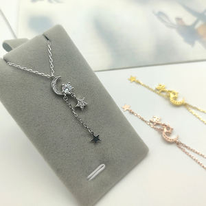 ムーンアンドスターネックレスシルバーネックレス925スターリングシルバームーンネックレスジュエリーファインジュエリー - Product Image 2