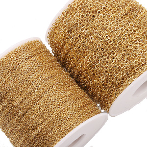 Cadena Circular de Acero Inoxidable de 2,3 mm, Chapada en Oro, Cierre de Bucle, Accesorios para Joyería DIY - Product Image 4