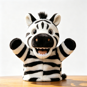 Marioneta de mano de cebra personalizada, juguete de peluche de cebra, marioneta de mano de cebra rellena, marioneta de mano de animal cebra - Product Image 1