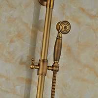 Ensemble de douche mural européen en laiton brossé à poignée unique avec jet pluie, pulvérisation de massage douce et cartouche céramique pour usage hôtelier