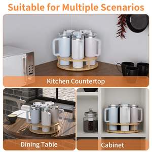 Organisateur de tasse Stanley organisateur de bouteille d'eau pour Stanley pour armoire organisateur de gobelets en bambou Compatible avec le support de tasses de 40 oz - Product Image 4