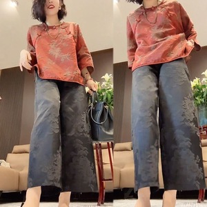 Women's Two Piece Set Loose Fit Three Quarter Sleeve Tops And Pants Casual Suit For Leisure Four Seasons Wear - Product Image 4
