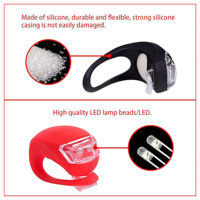 Lumière de vélo LED en silicone, résistante à l'eau, avant et arrière, lampe de sécurité pour le cyclisme, haute intensité, multi-usages
