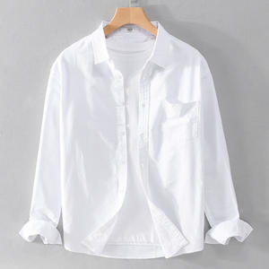 Camisa informal de negocios para hombre, versátil y minimalista, de media manga, color sólido, de manga larga - Product Image 2
