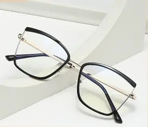 Wholesale Supplier Sunglasses Anti blue light Woman Sun Glasses 2024 Good Quality TR Front Metal Frame Eyeglasses Frames Demo