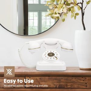 Téléphone filaire au <span class=keywords><strong>design</strong></span> rétro à l'ancienne, <span class=keywords><strong>design</strong></span> créatif rétro européen antique, décoration de maison unique et classique - Product Image 2
