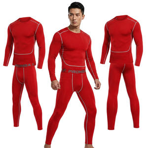 Conjunto Deportivo MERITORIOUS INTERNATIONAL para Hombre, Camiseta de Compresión de Manga Larga Roja y Pantalones, Tejido de Secado Rápido, 65% Bambú Carbono - Product Image 6