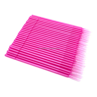 100 pièces par flacon, marque privée, micro-brosse à cils à pointe longue pour extensions de cils, microblading, tatouage, haute qualité