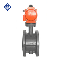 Vanne papillon à double bride actionnée pneumatiquement OEM 4"-16" WCB EPDM pour conduites d'eau/huile/gaz
