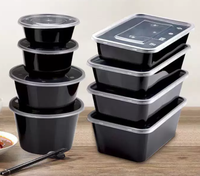 Boîte alimentaire jetable en PP écologique, compatible micro-ondes, avec couvercle, pour emballage de plats à emporter
